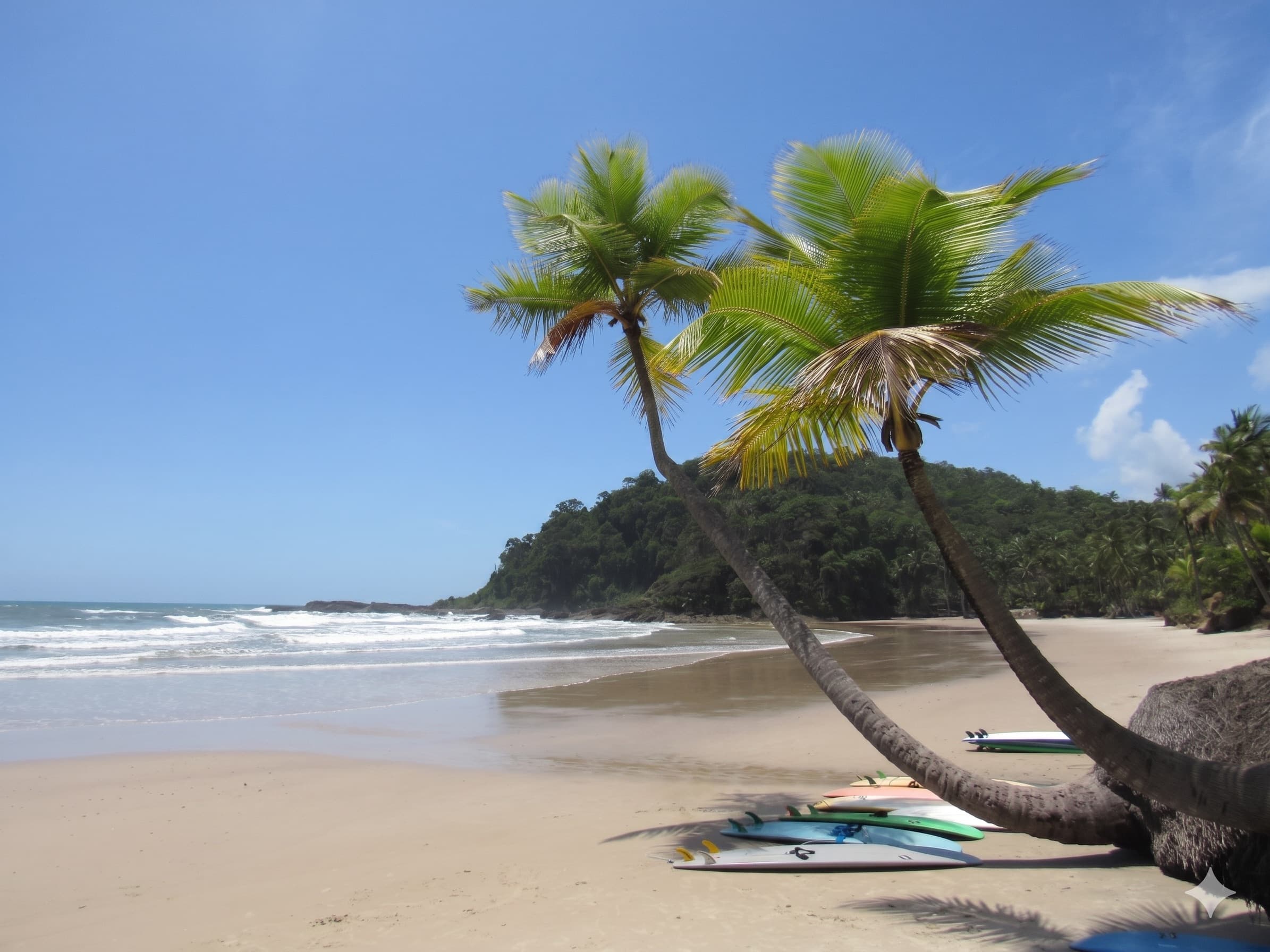 Praia da Costa do Cacau com mar e coqueiros
